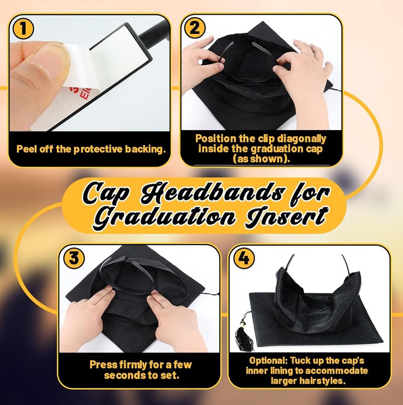 Graduation Cap Headband - Secure Your Grad Cap & Maintain Hairstyle | Perfect Hat Accessory for Graduates