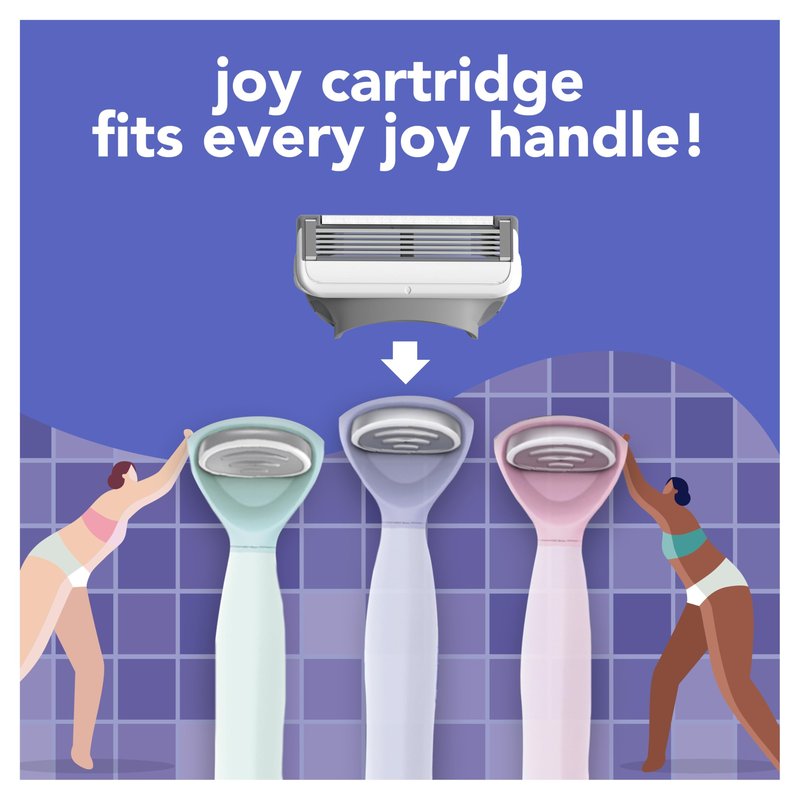 joy lavender razor for women, shave kit with 1 handle + 3 razor blade refills, includes shower holder