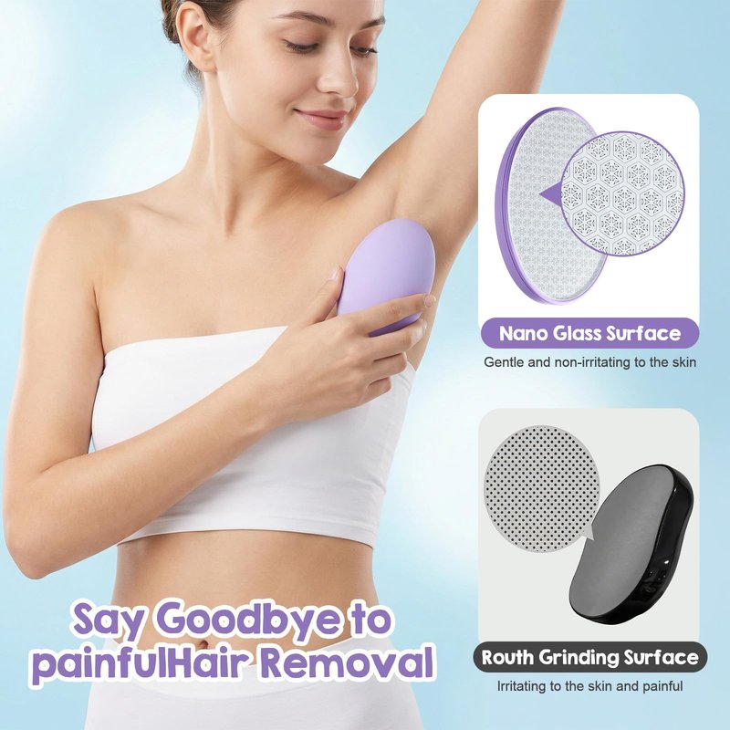 Ptwola Reusable Crystal Hair Eraser Hair Remover Stone for Women Men Portable Body Shaver Device Comfort Effortless Epilator Tool for Legs Back Arms Travel Home Beauty Accessories