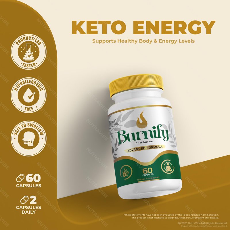 NutraVibe Burnify Capsules – Daily Balance & Energy Support Supplement | Natural Formula for Healthy Body Shape, Digestion & Active Lifestyle | Easy-to-Swallow, Non-Habit Forming (60 Capsules)