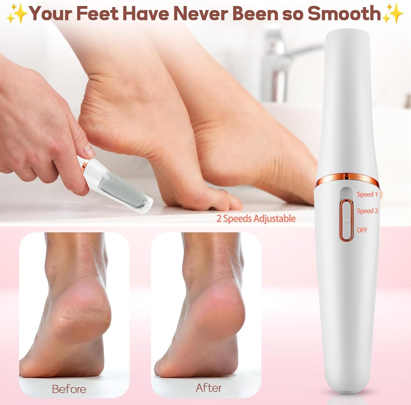 ZABOUL Electric Foot Callus Remover - Rechargeable Pedicure Tool for Smooth Feet Care | Portable & Effective