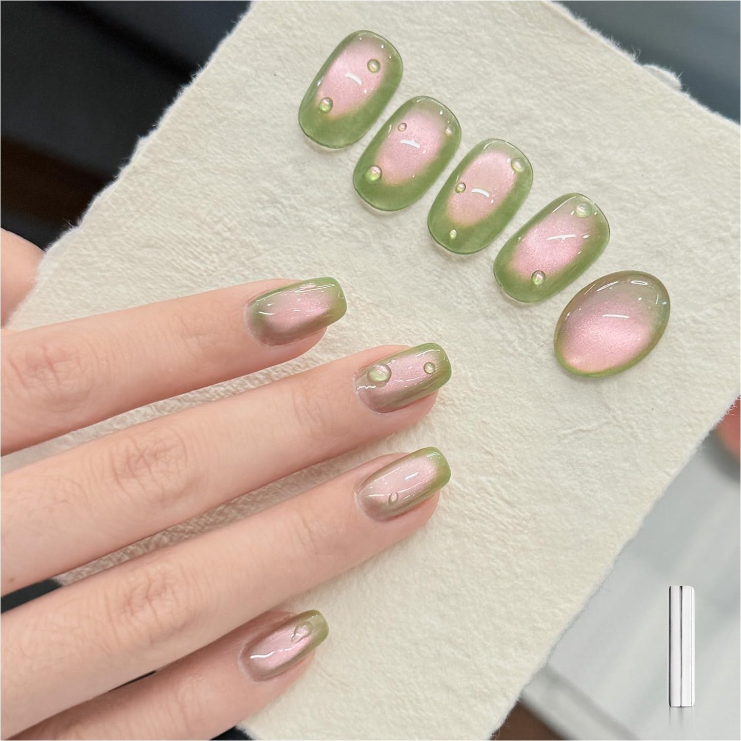 Glassy Cat Eye Gel Nail Polish - 16ml Holographic UV Gel with Magnet | Silvery Moonlight Reflective Finish