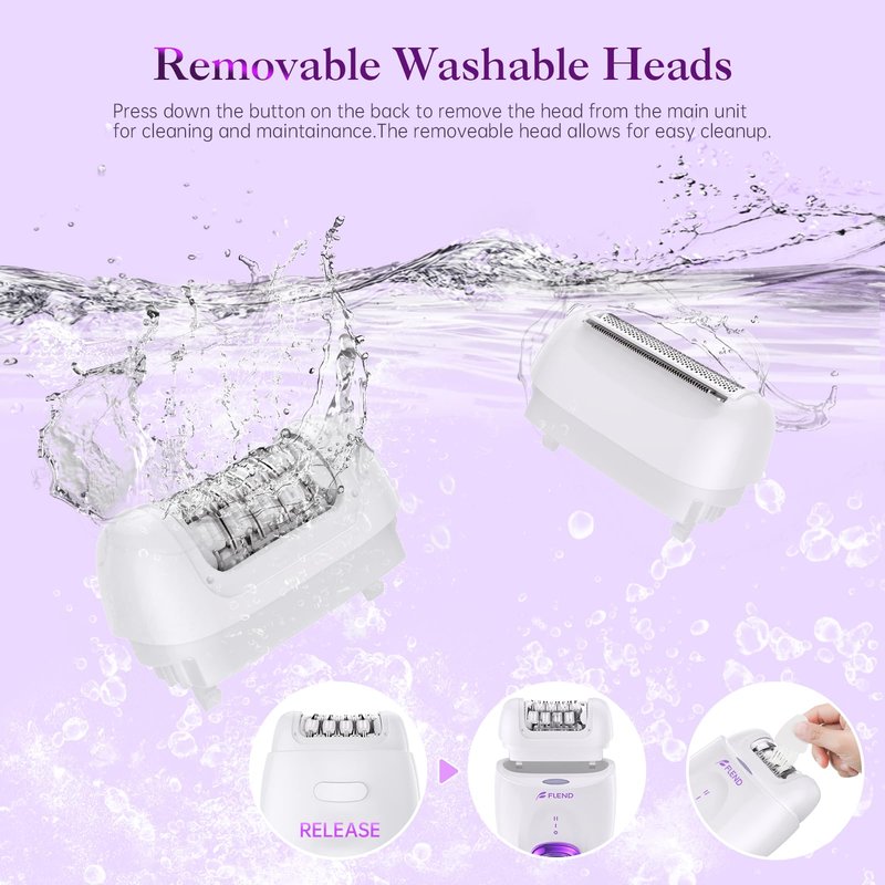 Epilator for Women, Cordless Facial Hair Removal Device with Shaver Head and Trimmer, Smooth Glide Epilators 2 Speeds & 36 Tweezers for Face Legs Arms Armpit Bikini