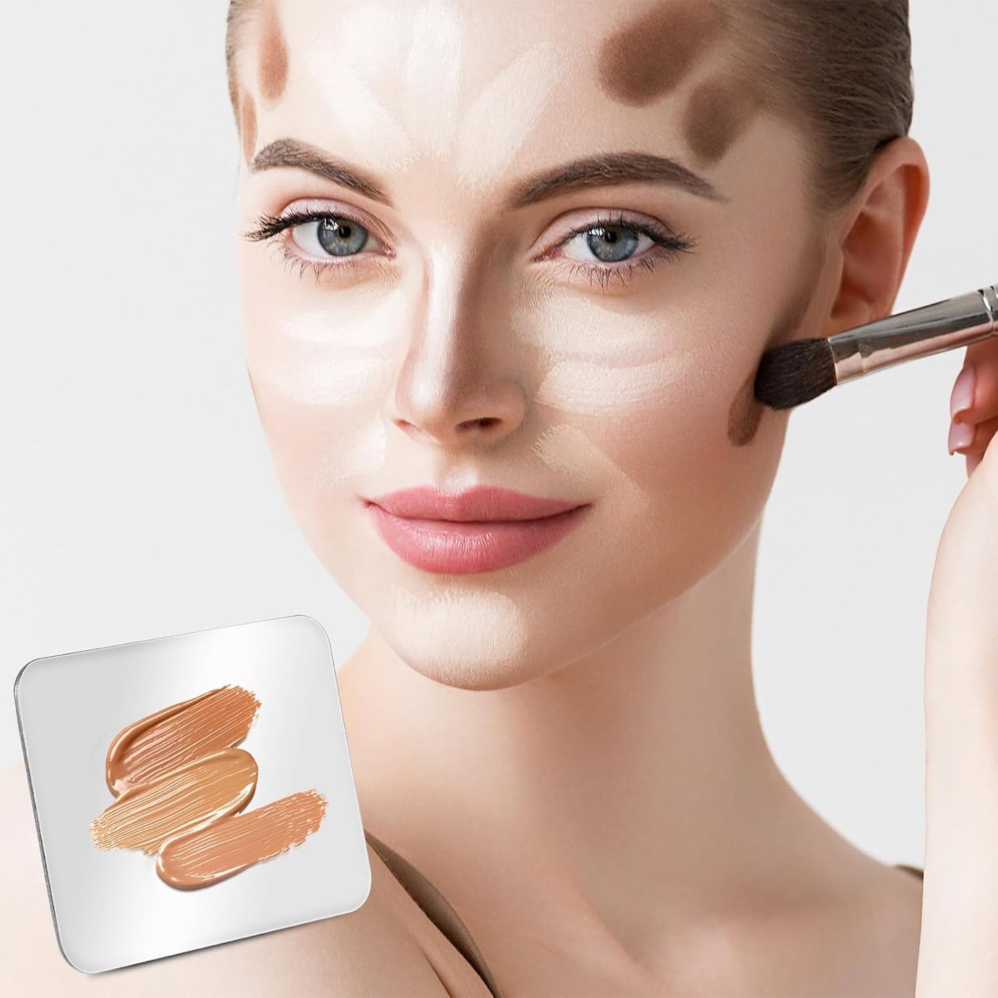 Makeup Mixing Palette - Stainless Steel Foundation Spatula & Nail Art Tool | Versatile Design for Professionals