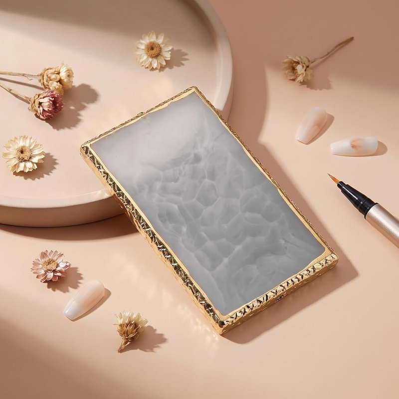 Resin Nail Art Palette - Nail Color Mixing Plate for Creative Designs | Gray