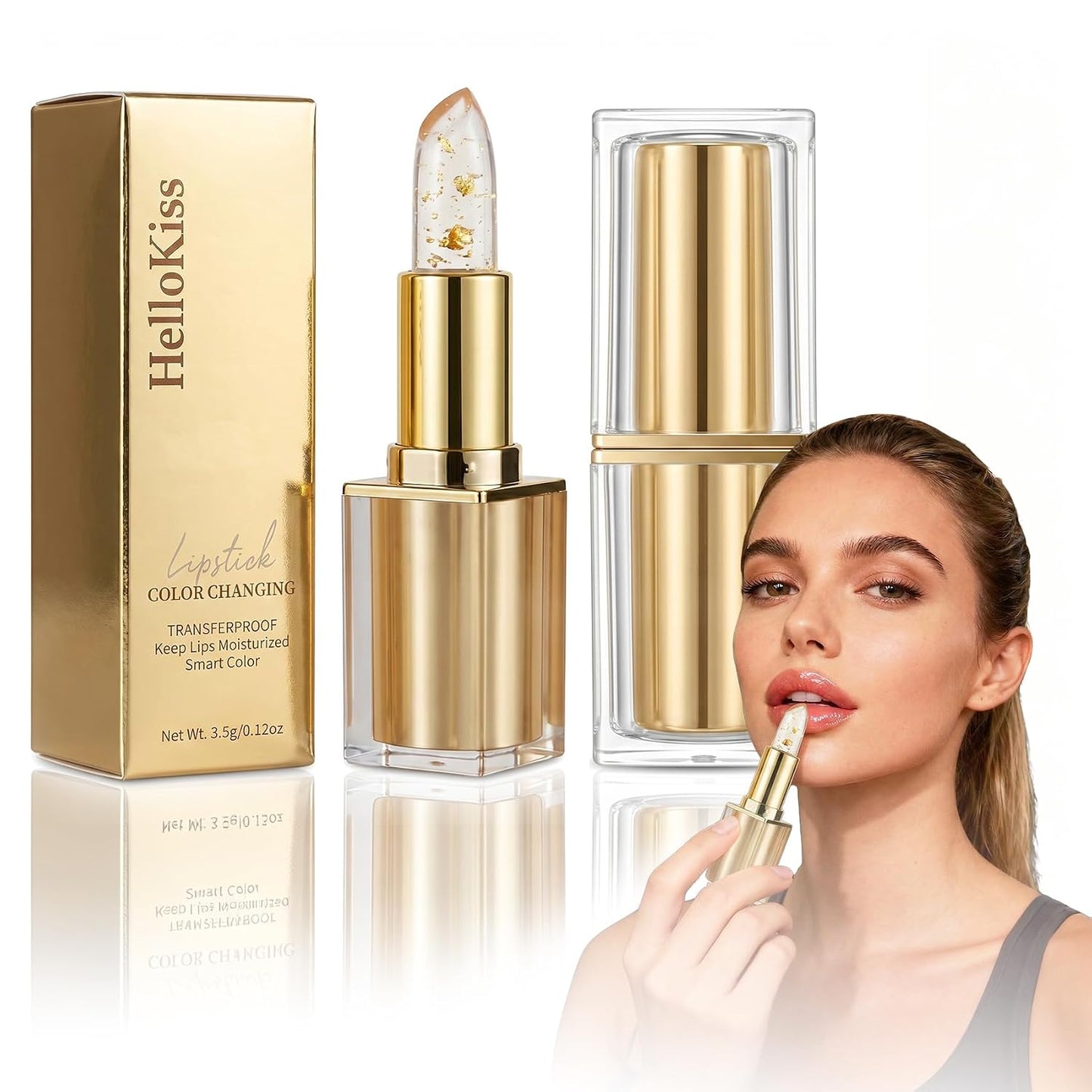 pH Adjusting Lipstick | Color-Changing Clear Lip Gloss for Mature Women - Long-Lasting, Moisturizing Formula (2 Pcs)