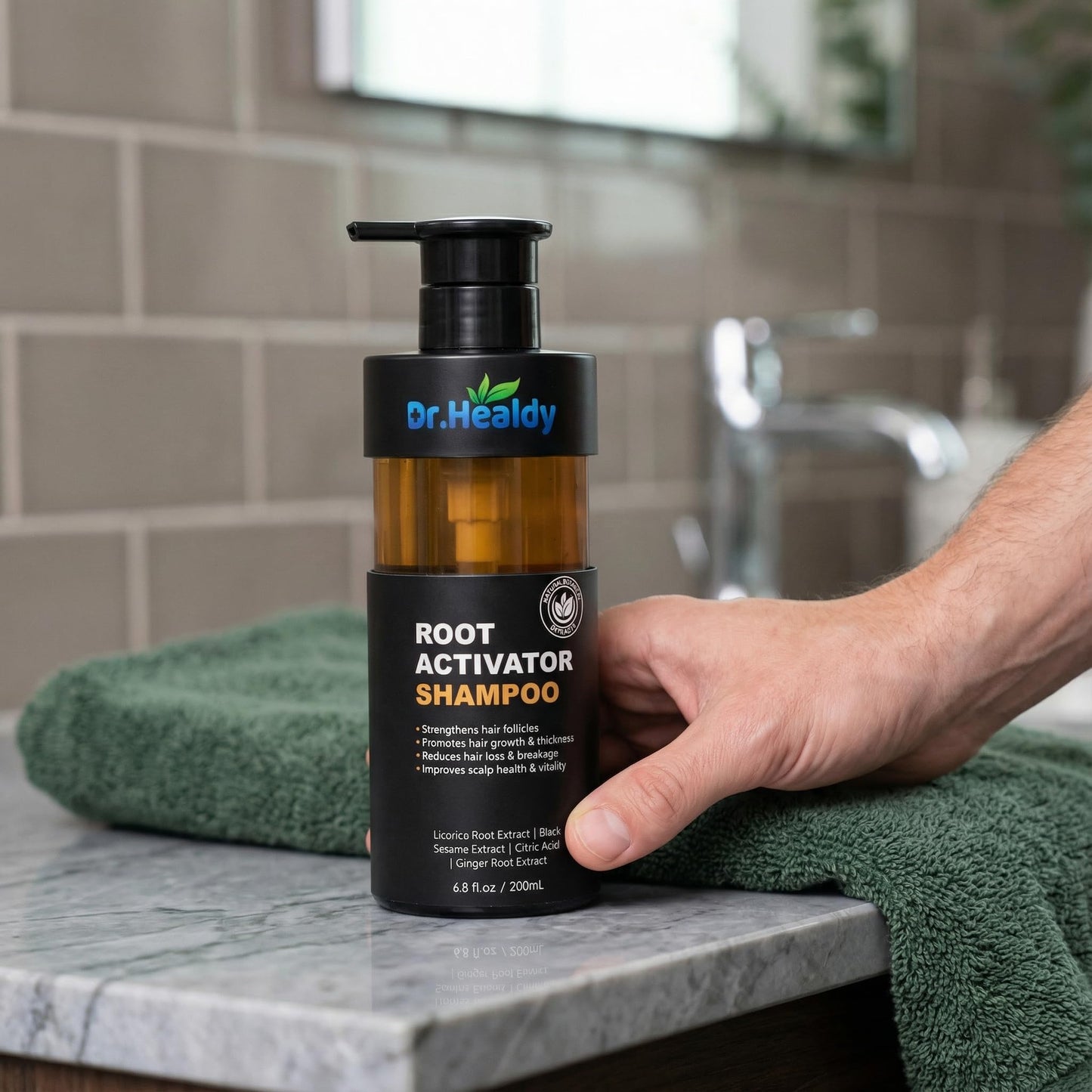 Dr. Healdy Root Activator Shampoo for Men-Hair Growth Shampoo for Hair Loss and Thinning Hair,Sulfate Free-13.6 fl oz / 400 mL