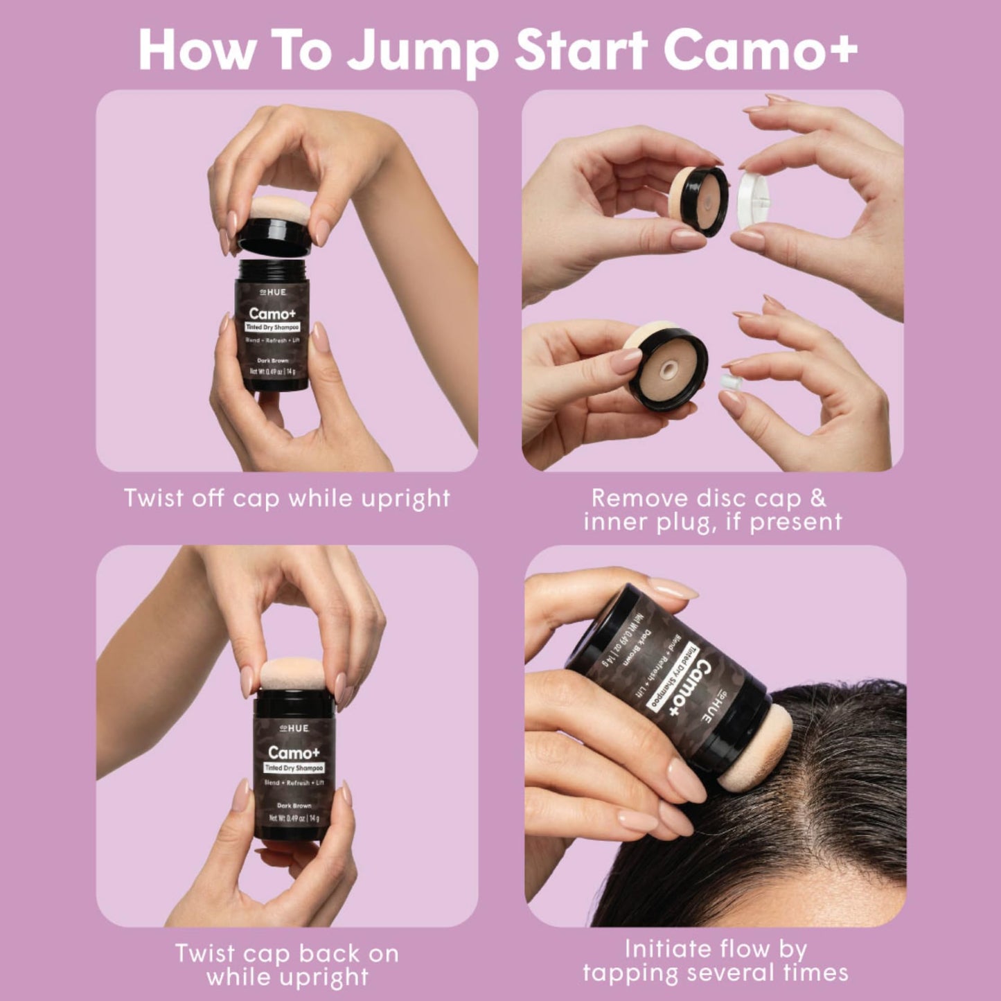 dpHUE Camo+ Dry Shampoo, Sheer - Absorbs Oil & Adds Visible Volume - Non-Aerosol - Lightweight, Natural-Looking Finish