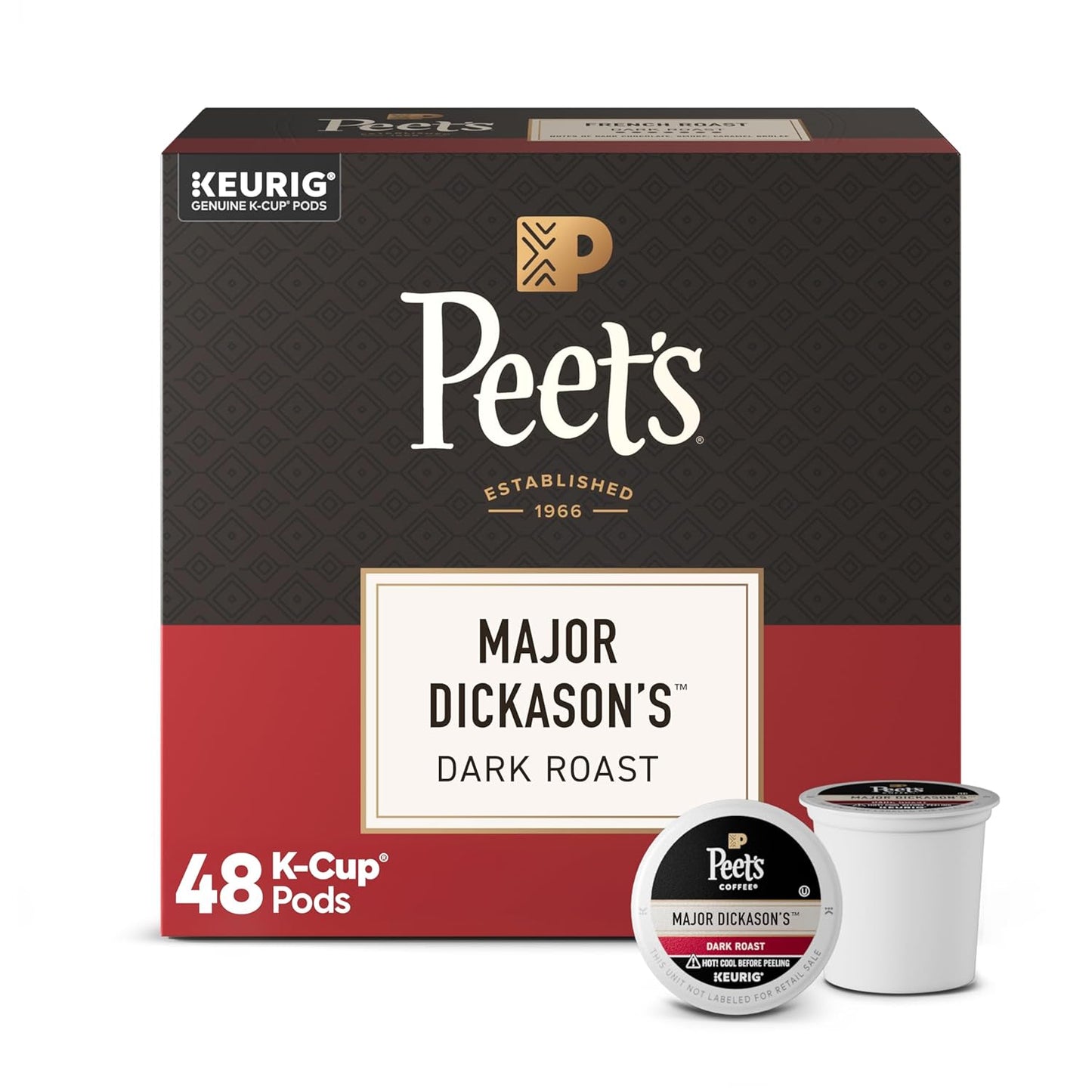 Peet's Coffee Dark Roast K-Cup Pods - Major Dickason's Blend | 75 Count 100% Arabica Coffee