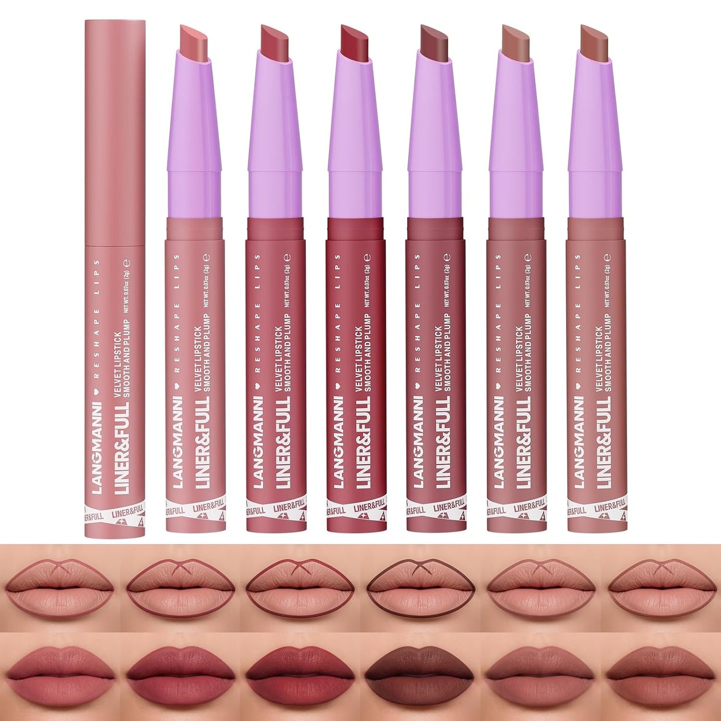 Matte Liquid Lipstick Set - 12Pcs Velvety Nude Lip Stain & Liner | Waterproof Long Wear Makeup Gift Set