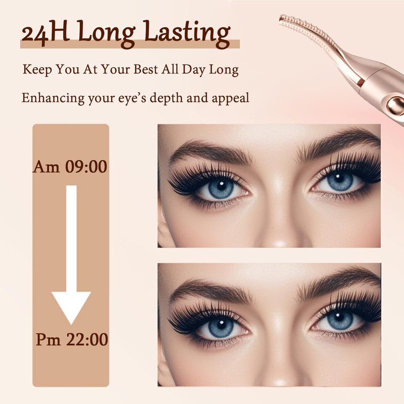 Heated Eyelash Curler - 2 in 1 Eye Lash Curler and Eyebrow Trimmer for Women with 2 Temperature Modes, USB Rechargeable Electric Eyelash Curler, Anti-Burn Design, Ideal Gift for Women(Black A1)