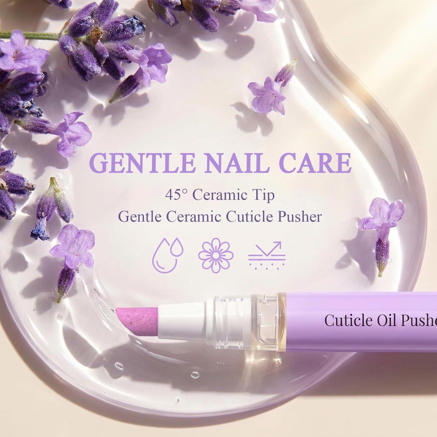 2-in-1 Cuticle Oil Pusher Pen,2026 New Ceramic Cuticle Pusher Oil Pen,Ceramic Cuticle Pen for Nails,Nail Care Tool for Dry Damaged Nails Hangnails Moisturize Polish Brighten 2Pcs