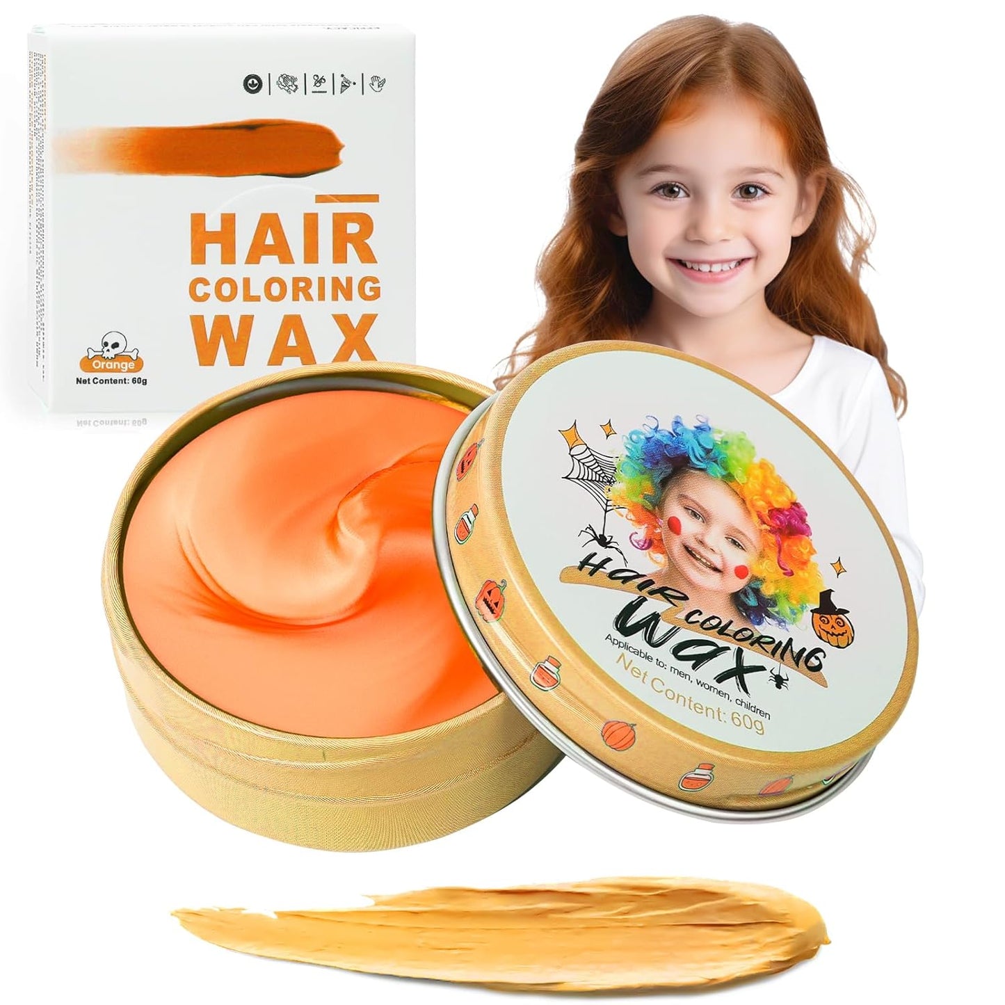 Temporary Gold Hair Color Wax - Washable Blonde Styling Gel for Kids | Ideal for Cosplay & Halloween