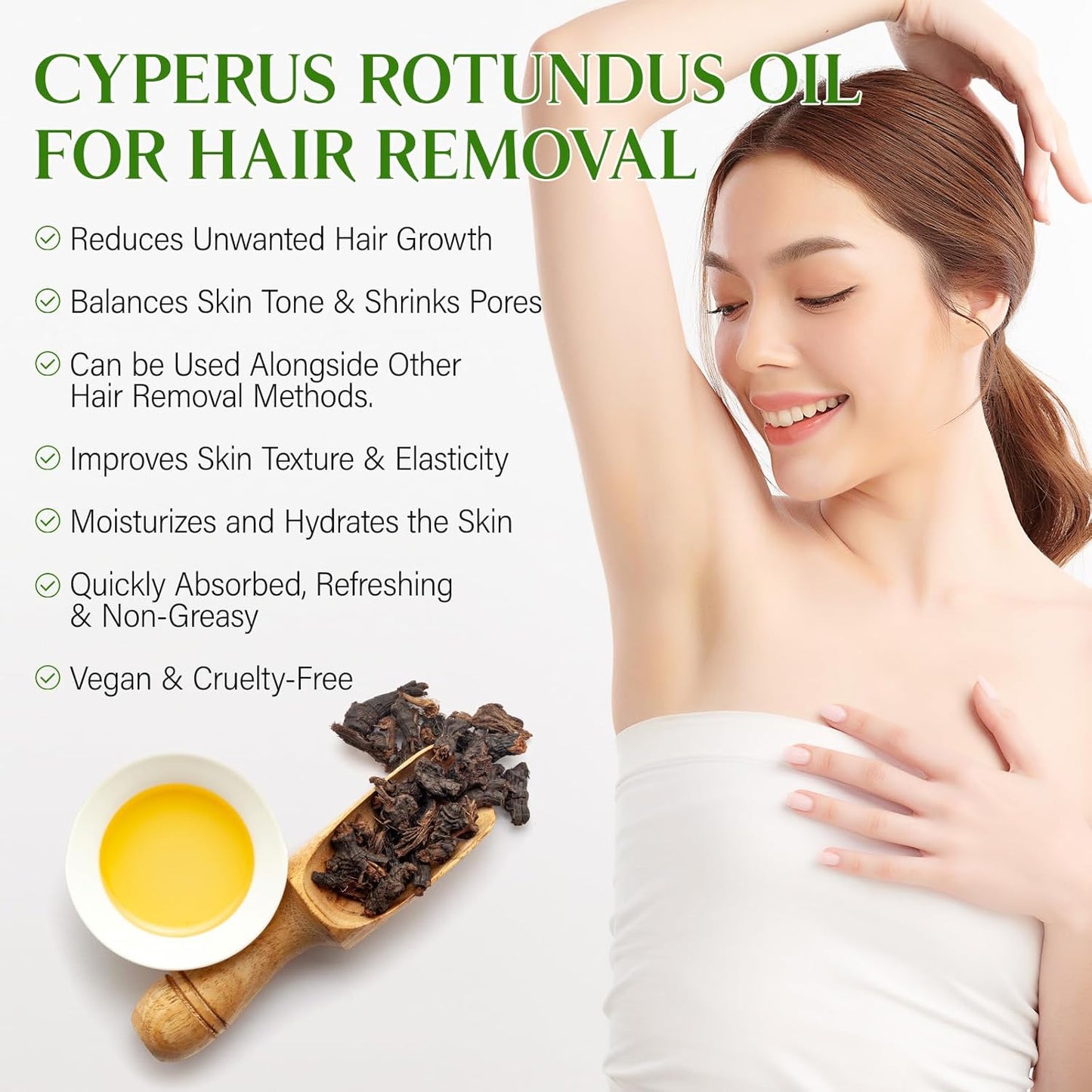 Cyperus Rotundus Oil - Natural Hair Removal & Soothing Skin Treatment | 60ml