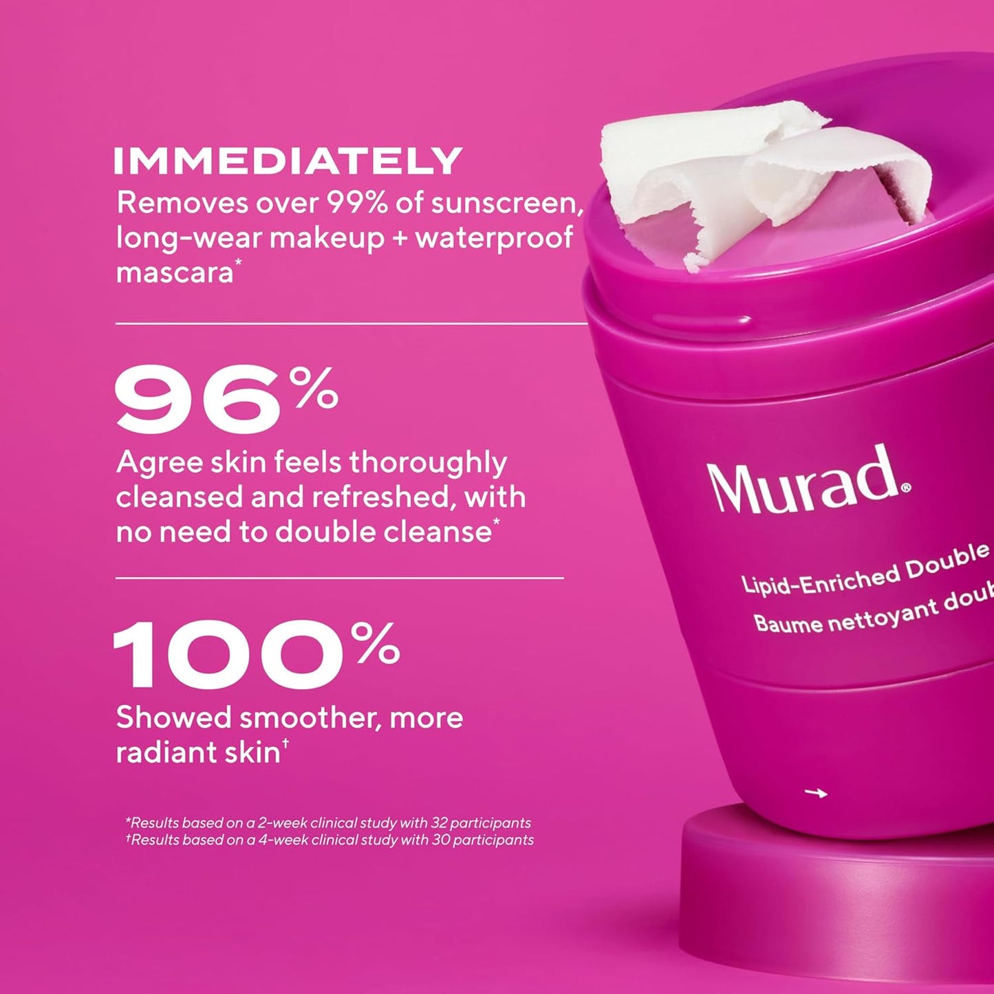 Murad Lipid-Enriched Double Cleansing Balm - Hydrating Balm-to-Oil Face Cleanser | Removes Long-Wear Makeup & SPF - 1.7 Fl Oz