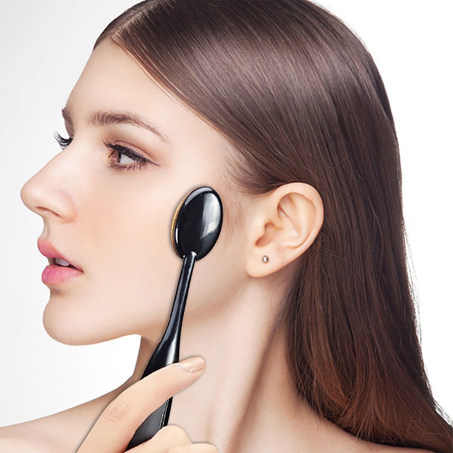 QUEMISS 2 Pc Foundation Brush Type Kabuki Makeup Brushes Cosmetics Face Foundation Blending Foundation Makeup Brush Beauty Tool