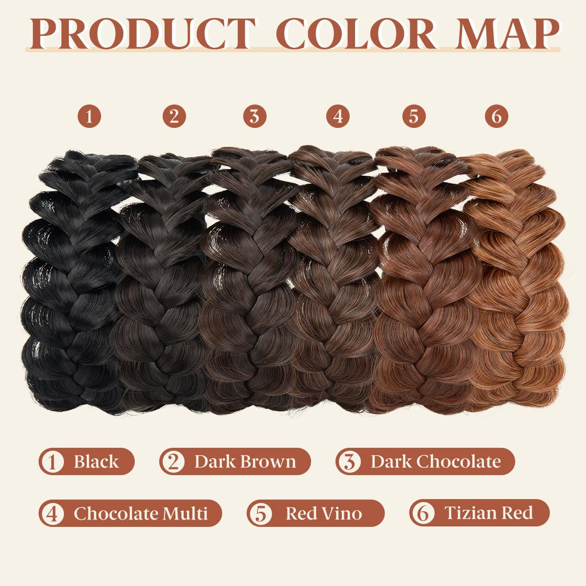 CJL HAIR Wide Braided Headbands Hair Piece for Women Synthetic Hair Hoops Head Bands with Teeth Handmade Braid Hairband Accessories Chocolate Multi 1PC