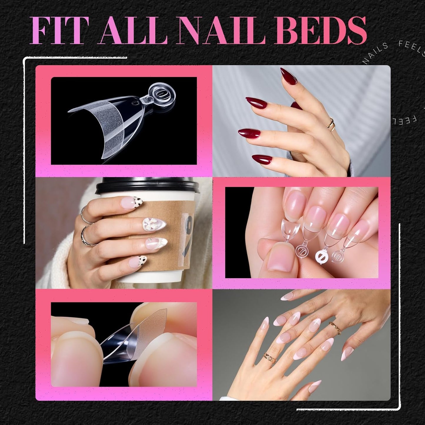 Short Almond Nail Tips - 504 PCS Half Cover Pre-shaped Acrylic | Easy DIY Manicure Supplies in 15 Sizes