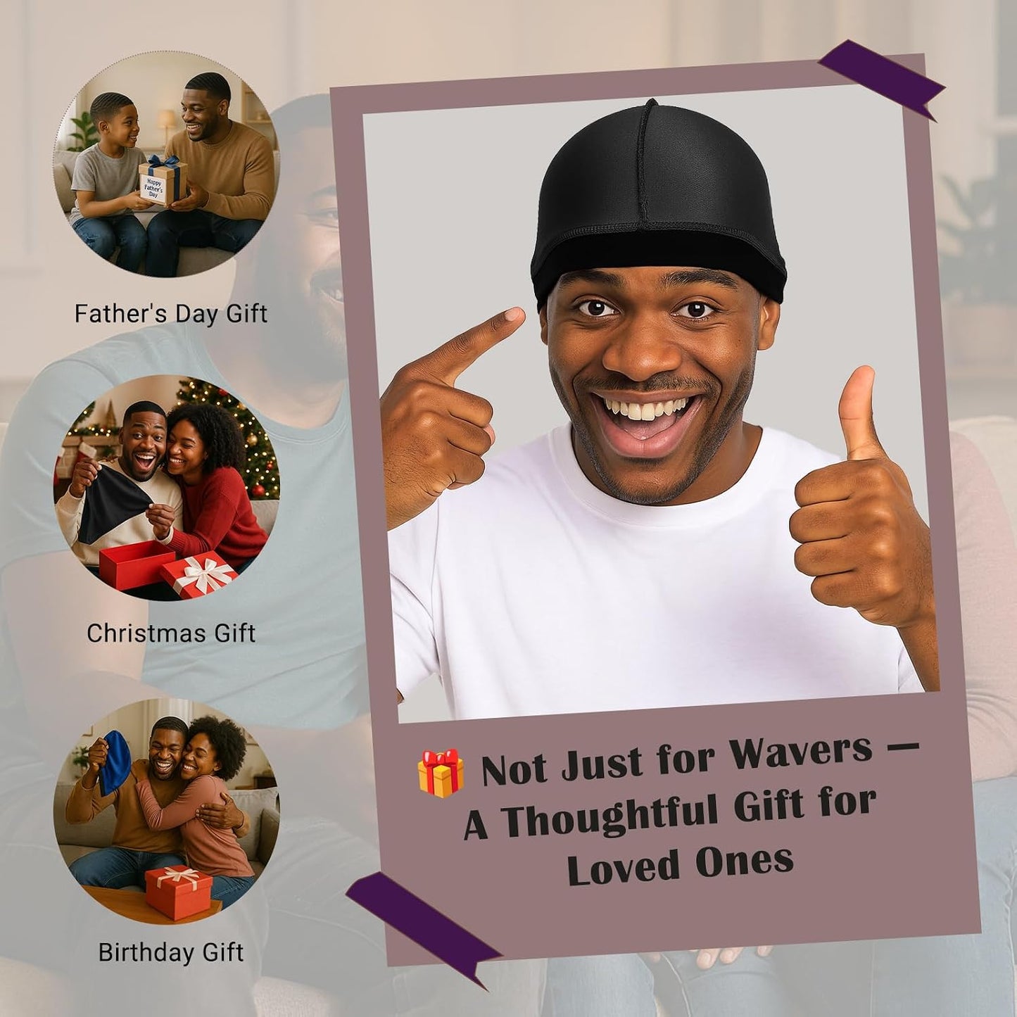 Super Elastic Wave Cap - Compression Stocking Cap for 360, 540, 720 Waves | Comfortable Fit