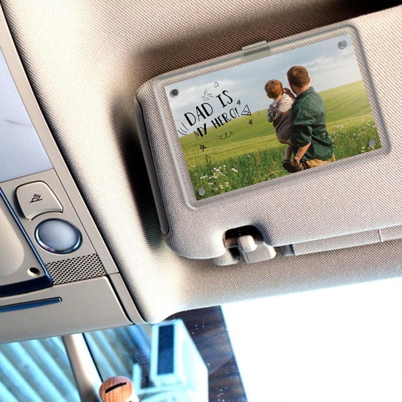 LullabyMall Personalized Photo Car Visor Clip for Dad, Drive Safe Car Accessory, Custom Photo Gift for Father, Personalized Drive Safe Gift for Fathers Day Birthday