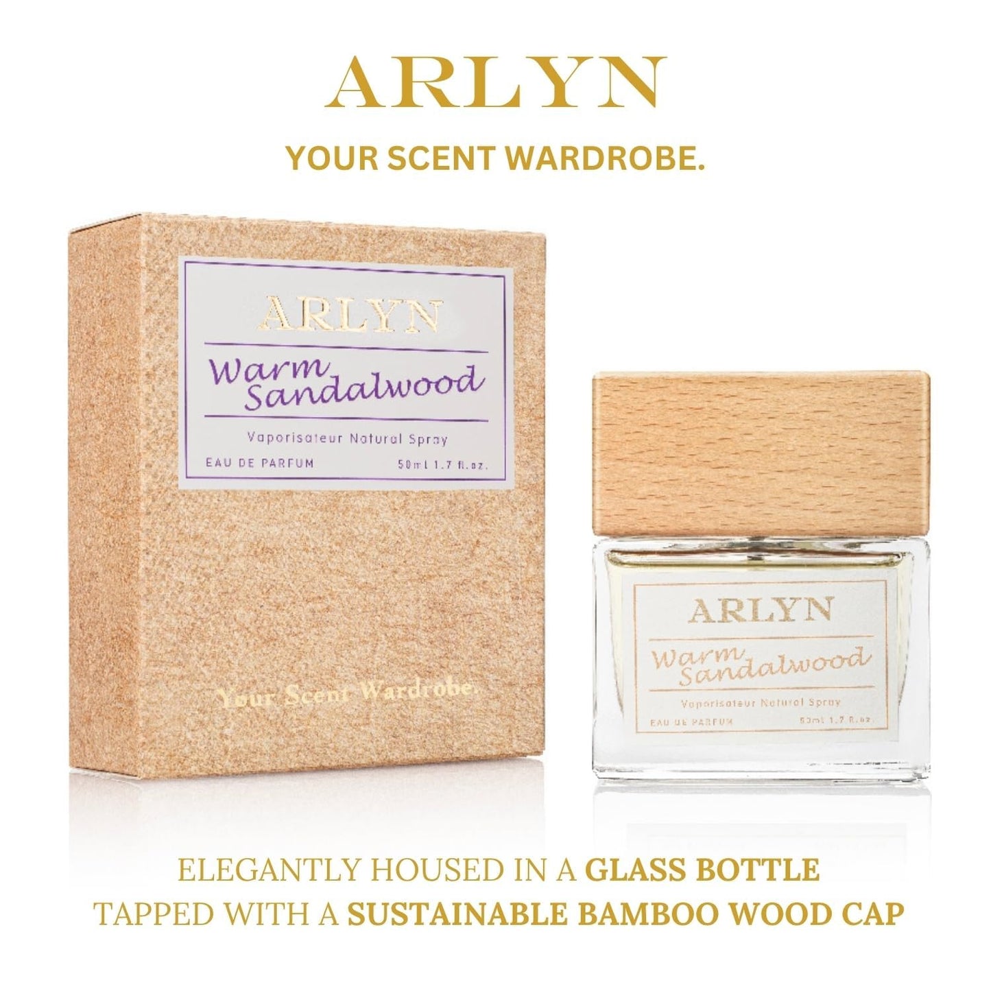 Warm Sandalwood Eau De Parfum | Long-Lasting Unisex Fragrance with Woody Notes - 50ml / 1.7 oz