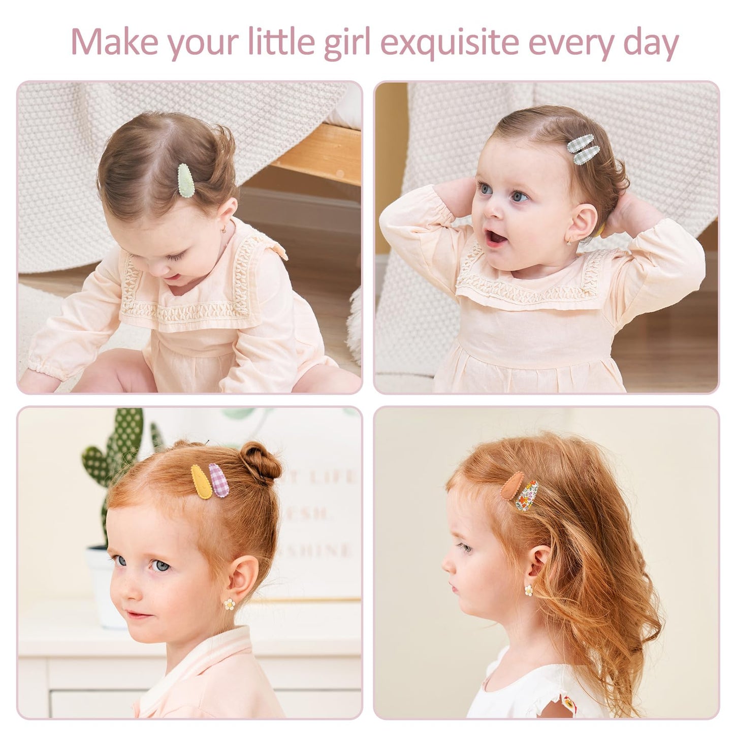 40 PCS Cute Toddler Snap Hair Clips with Flower Patterns - 1.5" Mini Hair Barrettes and Accessories for Baby Girls, Infants, Toddlers
