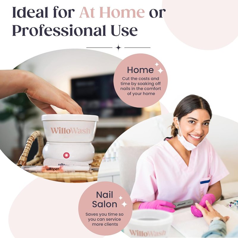 Electric Acetone Nail Remover Bowl - Heated Soaking Kit for Fast Acrylic & Dip Powder Removal | Ideal for Home Use