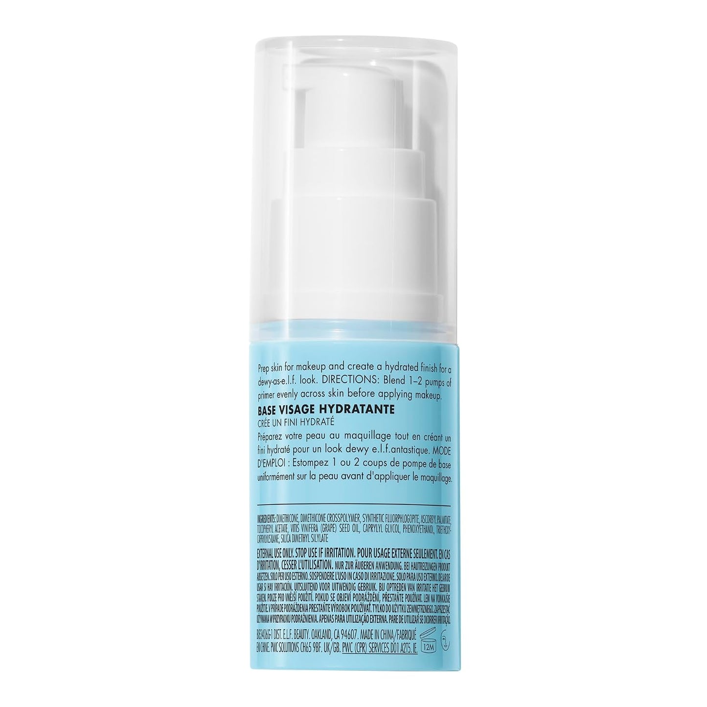 e.l.f. Hydrating Face Primer - Moisturizing Makeup Base for Smooth Pores & Fine Lines | Long-Lasting Foundation Prep, Small