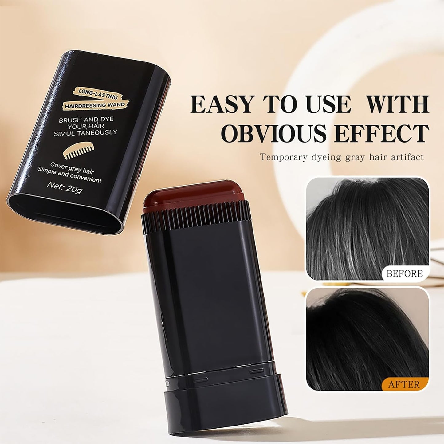 Hair Color Stick - 3 Pack Waterproof Gray Coverage | Instant Dye for Men & Women - 0.71 Fl Oz Each