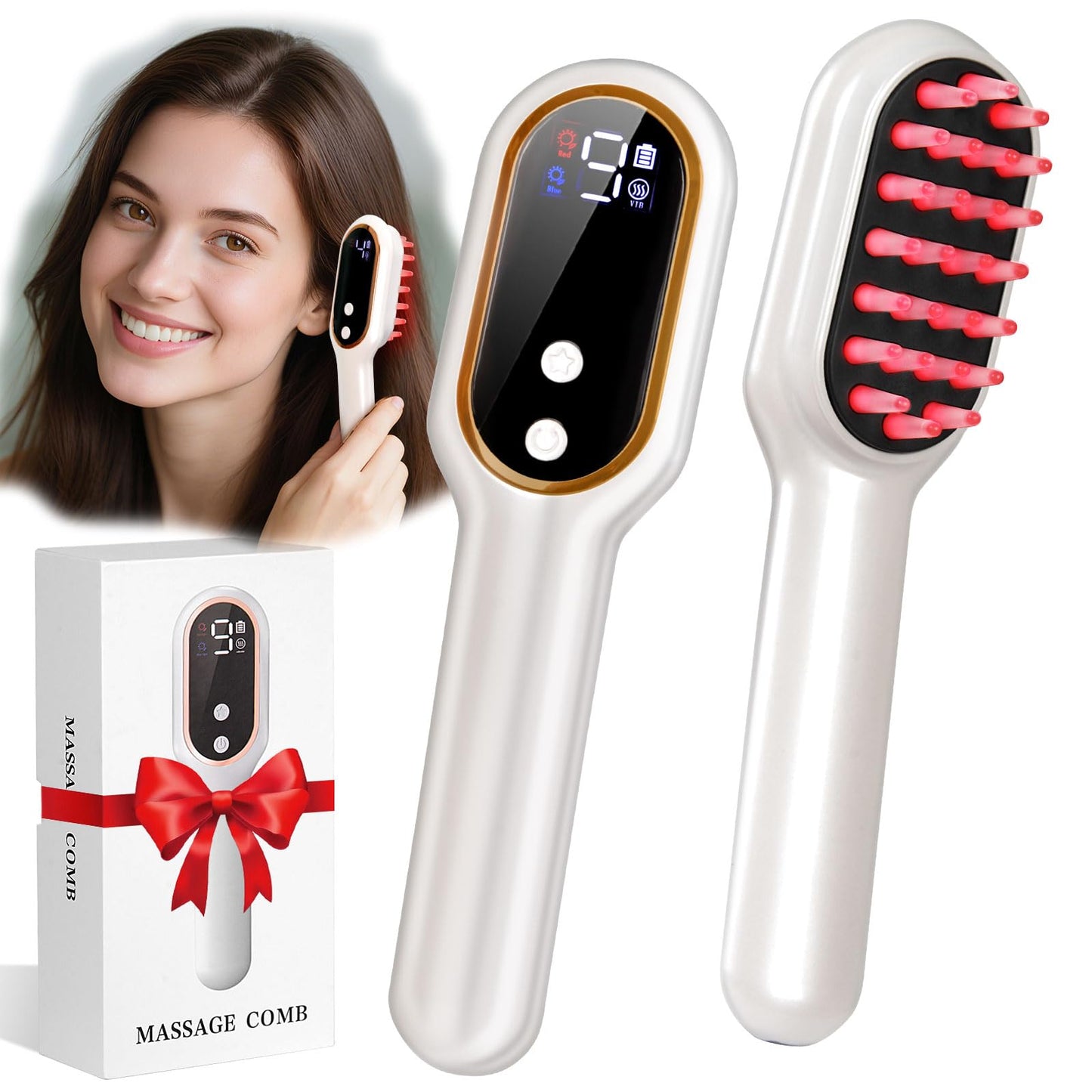 Laser Therapy Hair Growth Comb, Red Light Hair Brush for Hair Care, Red Light Therapy for Hair Growth