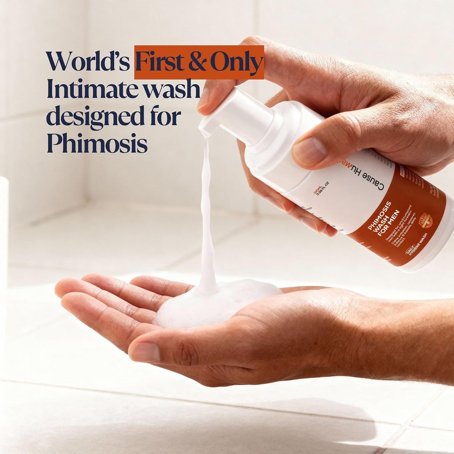 Phimosis Wash for Men - Gentle Intimate Care Body Wash | Sulfate & Paraben Free, 3.38 fl oz (100 ml)