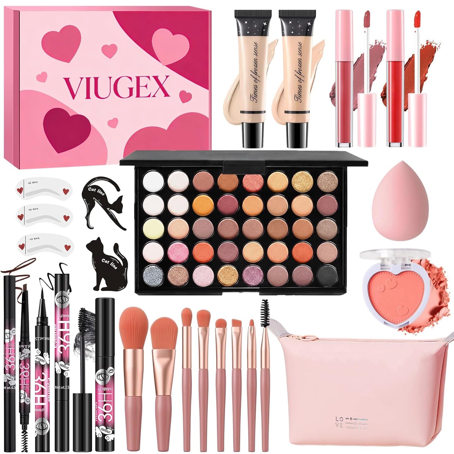 All-in-One Makeup Kit for Women | Complete Gift Set with Eyeshadow, Foundation, Blush & More - Perfect for Teens