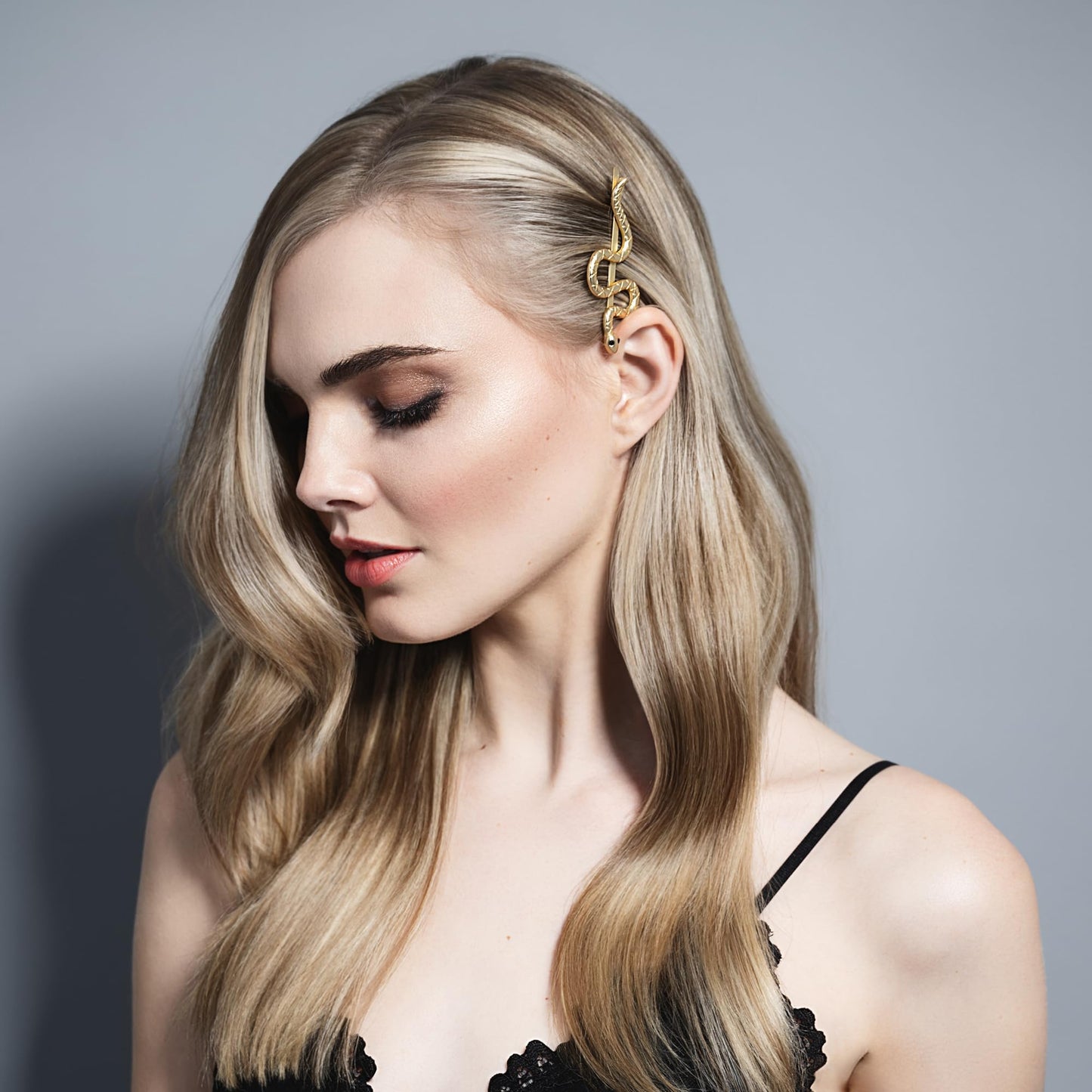 The Hair Edit Temptation Bobby Pins - Decorative Gold Metal Snake-Shaped Hair Clips
