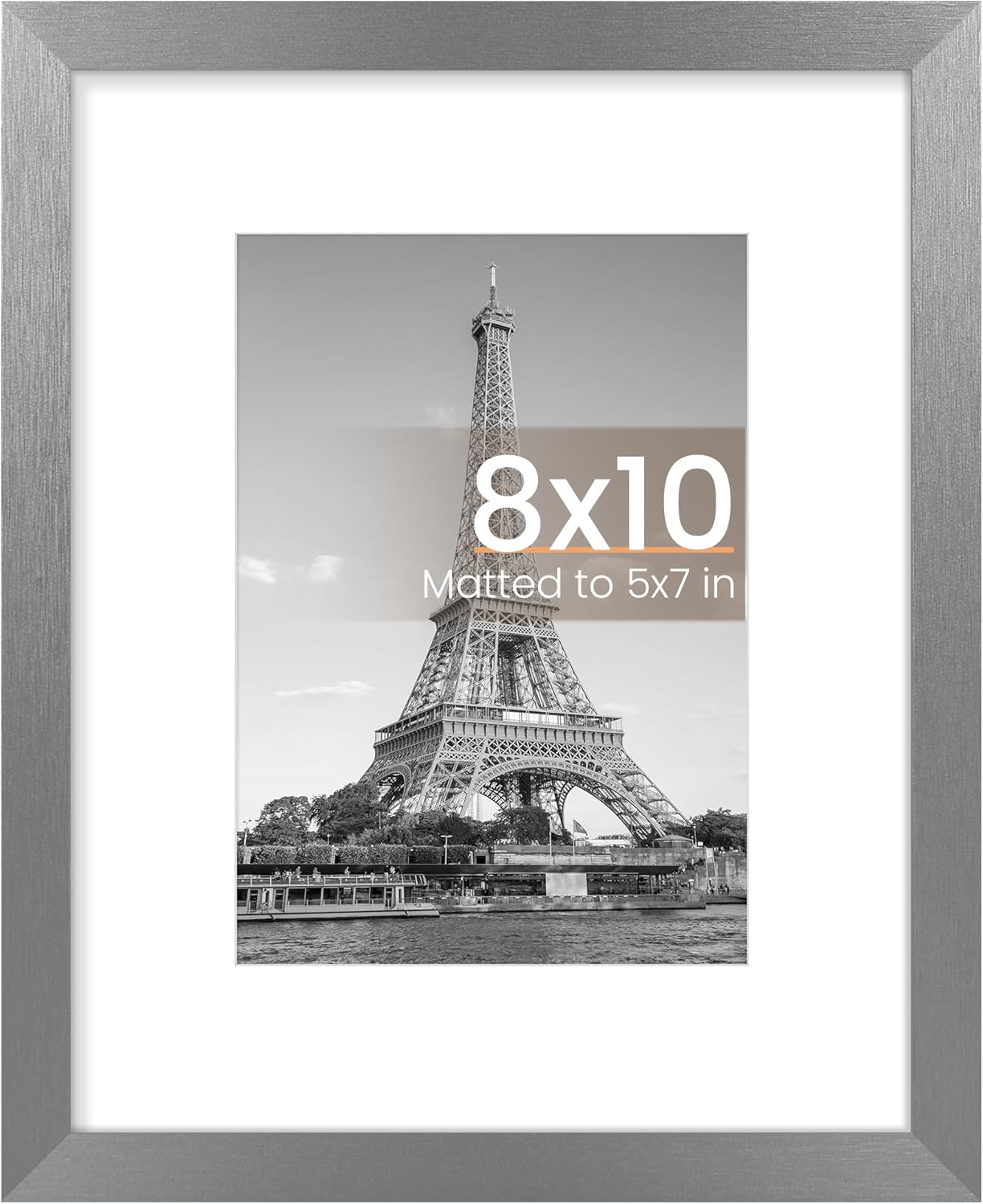 Upsimples 11x14 Picture Frame - Display 8x10 Photos with Mat or 11x14 Without Mat | Black Wall Hanging Frame