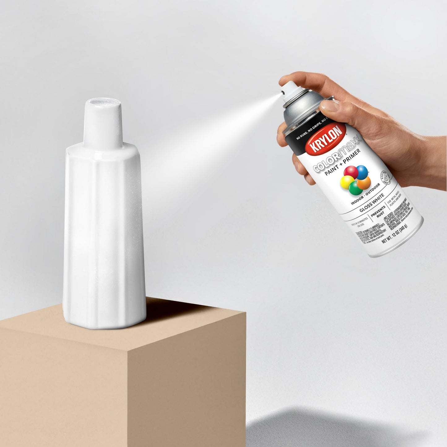 Krylon ColorMaxx 12 Oz. Gloss Spray Paint, White - 1 Each