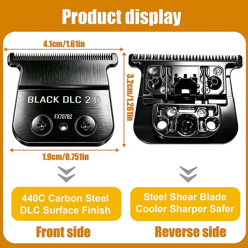 Replacement Blade for BaByliss PRO Hair Trimmers (FX787, FX799) and LoPROFX Trimmers (FX726, FX729) (Black/3PCS)