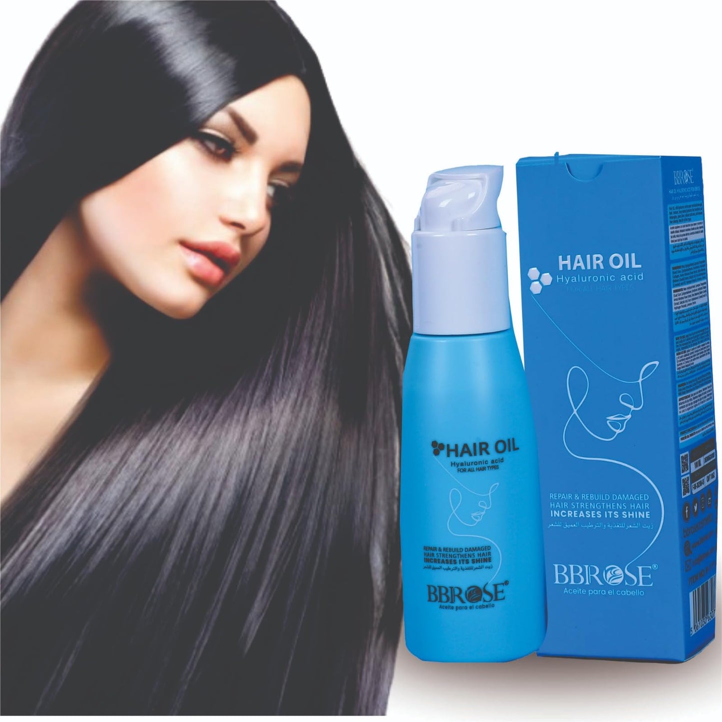 BBROSE Hair Oil with Hyaluronic Acid for All Hair Types – Deep Nourishment, Frizz & Split-End Control, Boosts Shine – 100ml