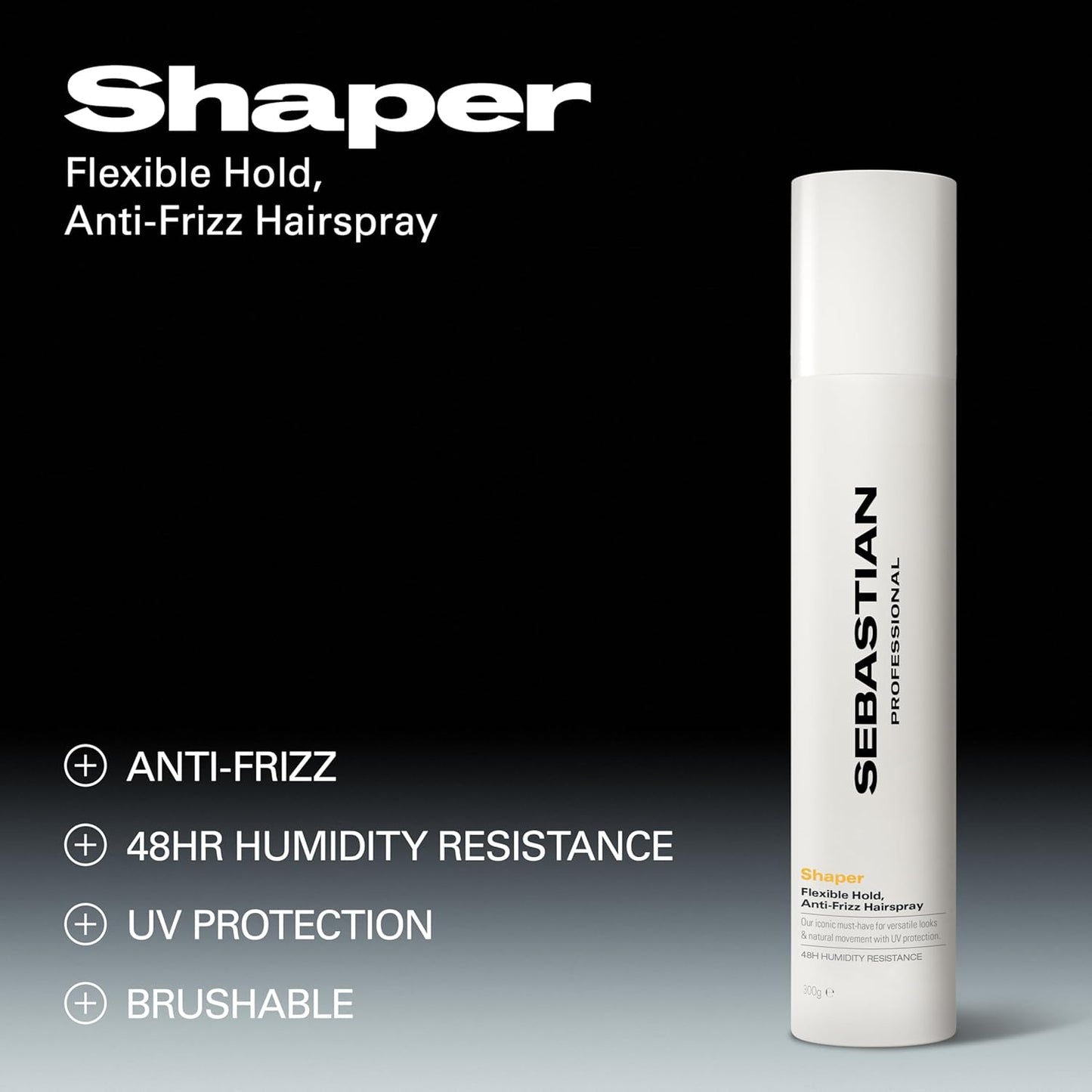 Sebastian Professional Hairspray - Flexible Medium Hold | Brushable Control, 80 VOC%