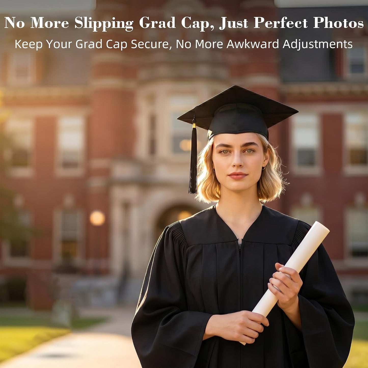 Graduation Cap Headband Kit - 2 Pack Anti-Slip Hair Band with 4 Clips for Secure Fit | Perfect for Graduates & Students