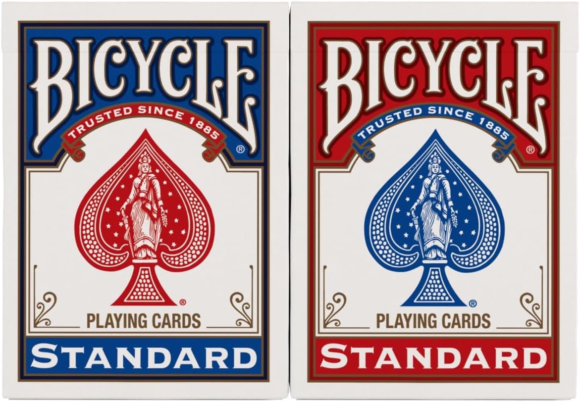 Standard Playing Cards - Classic Poker Size Deck (2 Pack) | Red & Blue for Family Game Night & Card Games