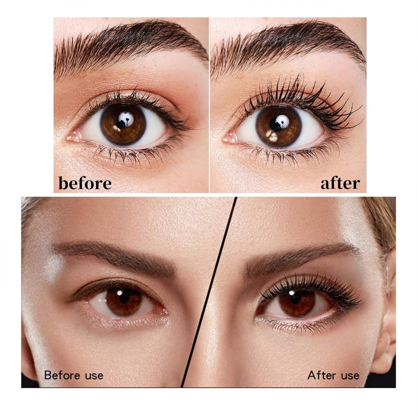 7D Mascara Fiber Lashes - Waterproof Black Formula for Thick, Softer, Fuller Lashes | 2-Pack