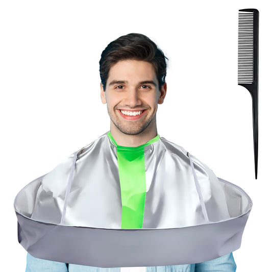 Wsevinn Hair Cutting Capes for Adults, Professional Haircut Cape Umbrella Waterproof Salon Barber Cape Hairdressing Apron, with 1PCS Black Comb