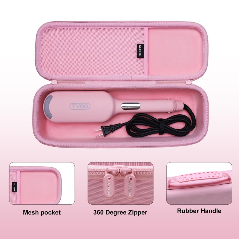LTGEM Case Compatible with TYMO ROVY Beach Waves Curling Wand, Case Only (Pink)