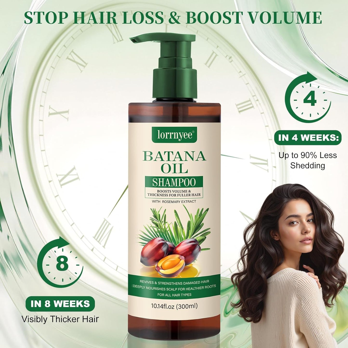 Batana Oil Shampoo for Hair Growth | Organic Rosemary & Biotin Formula - Thicken Thinning Hair for Men & Women | 10.1oz