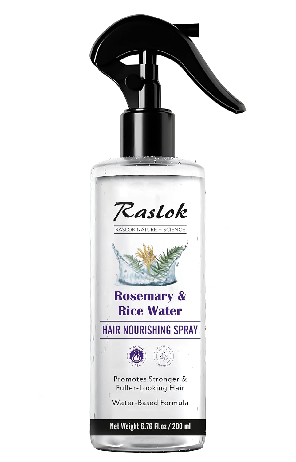 Rosemary & Rice Water Hair Spray - 100% Natural Extracts | Lightweight, Non-Greasy Formula | 6.76 fl oz / 200 ml