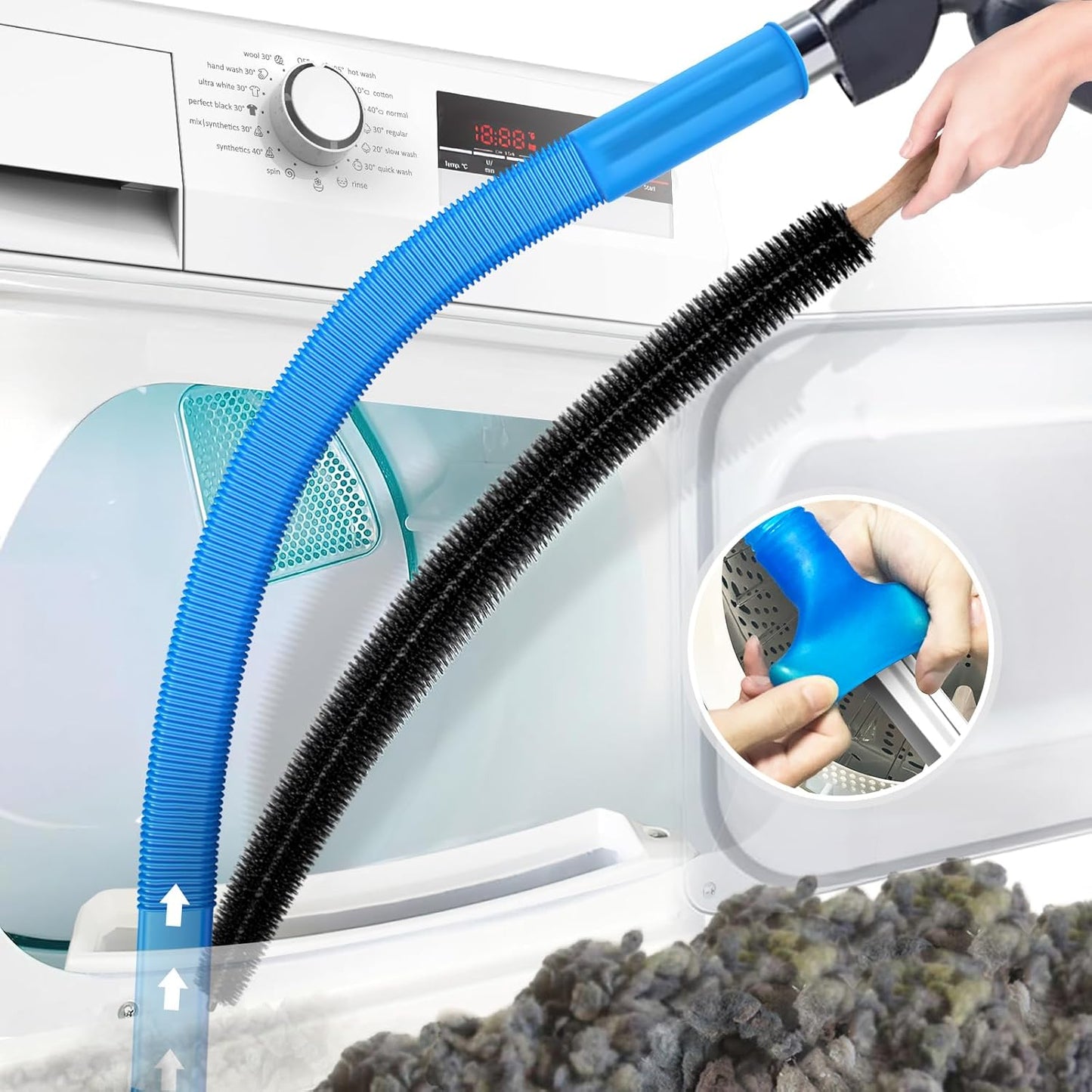 PetOde Dryer Vent Cleaner Kit - 2-Piece Vacuum Attachment for Lint Removal | Universal Connector