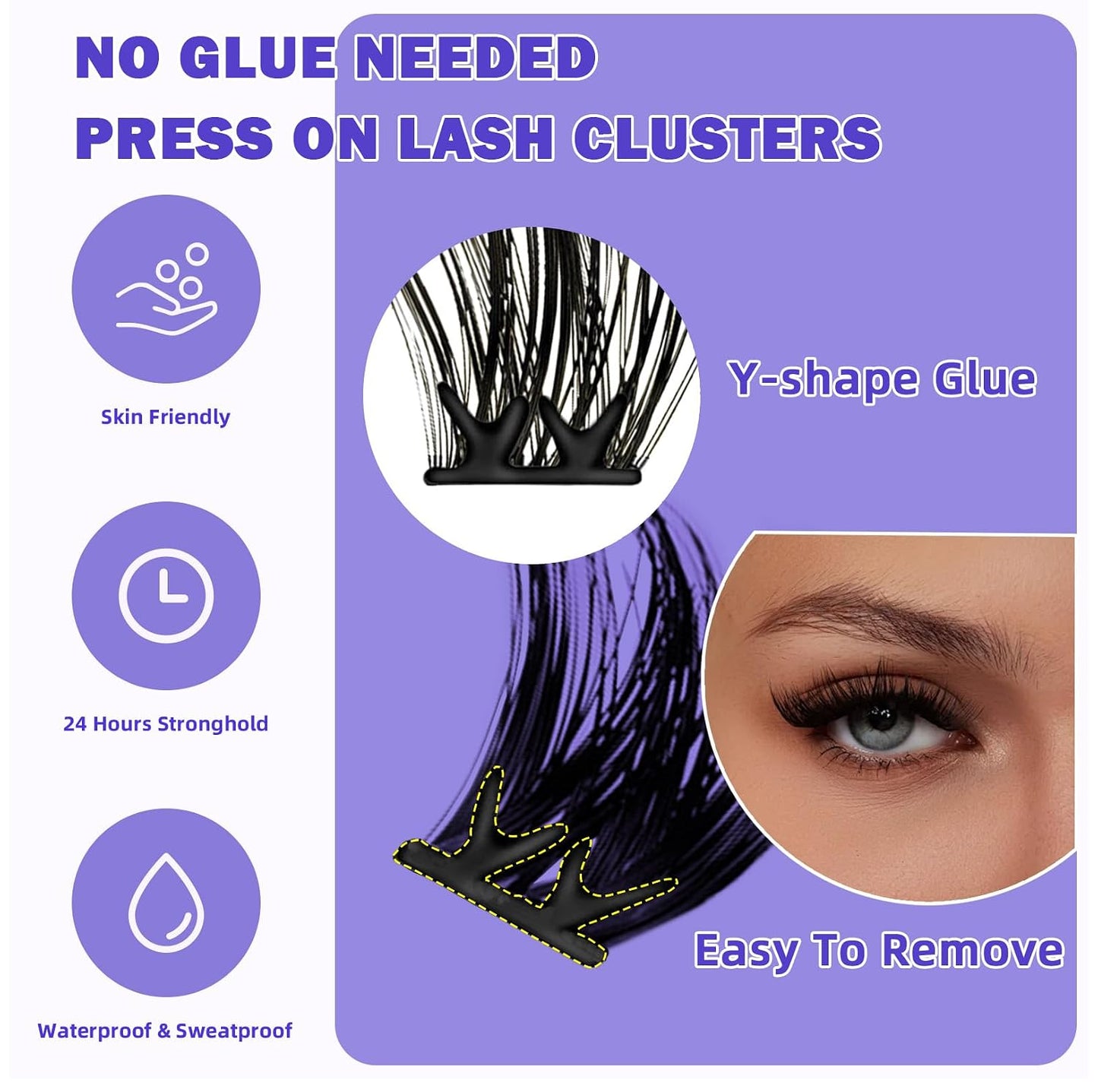 Self-Adhesive Eyelash Clusters – 40 Pcs Thick Volume Lashes | Pre-Glued, No Residue, 14-16MM