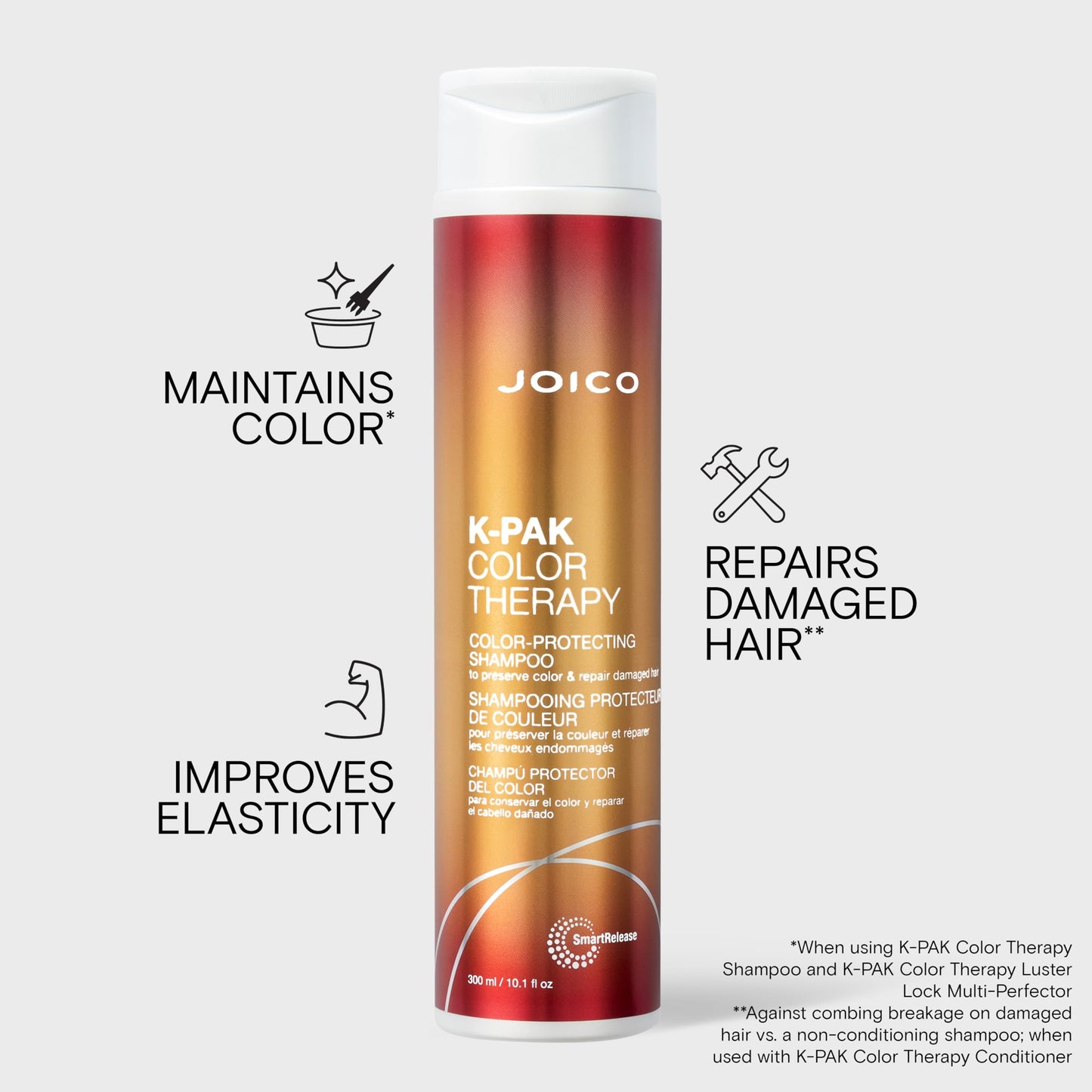 Joico K-PAK Color Therapy Color-Protecting Shampoo | For Color-Treated Hair | Boost Shine | Improve Elasticity | Repair Breakage | Rebuild Damaged Hair | With Keratin & Argan Oil | 10.1 Fl Oz