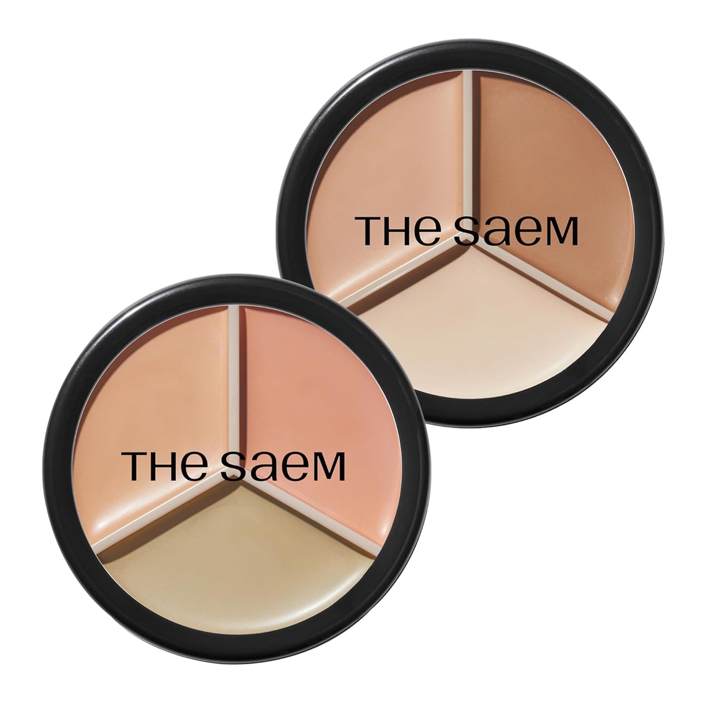 THESAEM Cover Perfection Triple Pot Concealer - Multi-Color Concealer Palette for Dark Circles & Redness | 3 Shades with Almond Oil