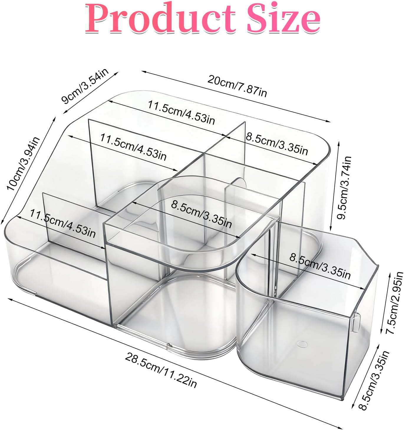 Transparent Acrylic Nail Desk Organizer - Professional Storage Box for Nail Tools, Makeup & Brushes | Multi-Functional Design
